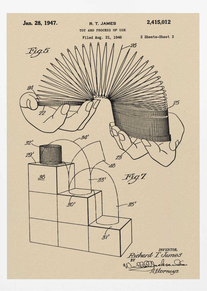 Toy and Process of Use Patent 1947 - Poster / Art Print