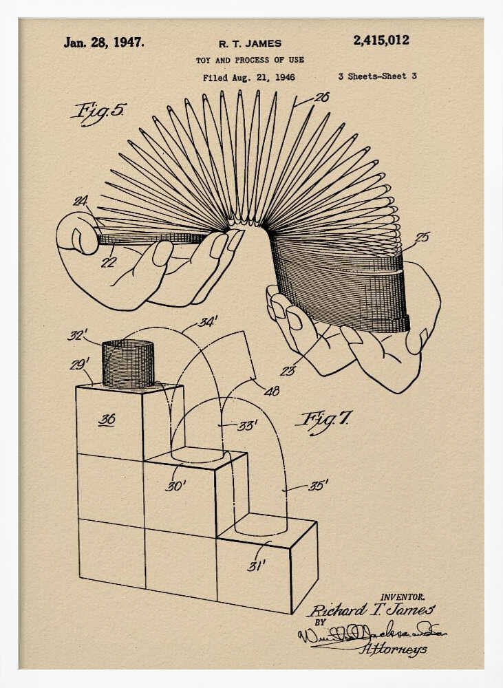 Toy and Process of Use Patent 1947 - Poster / Art Print