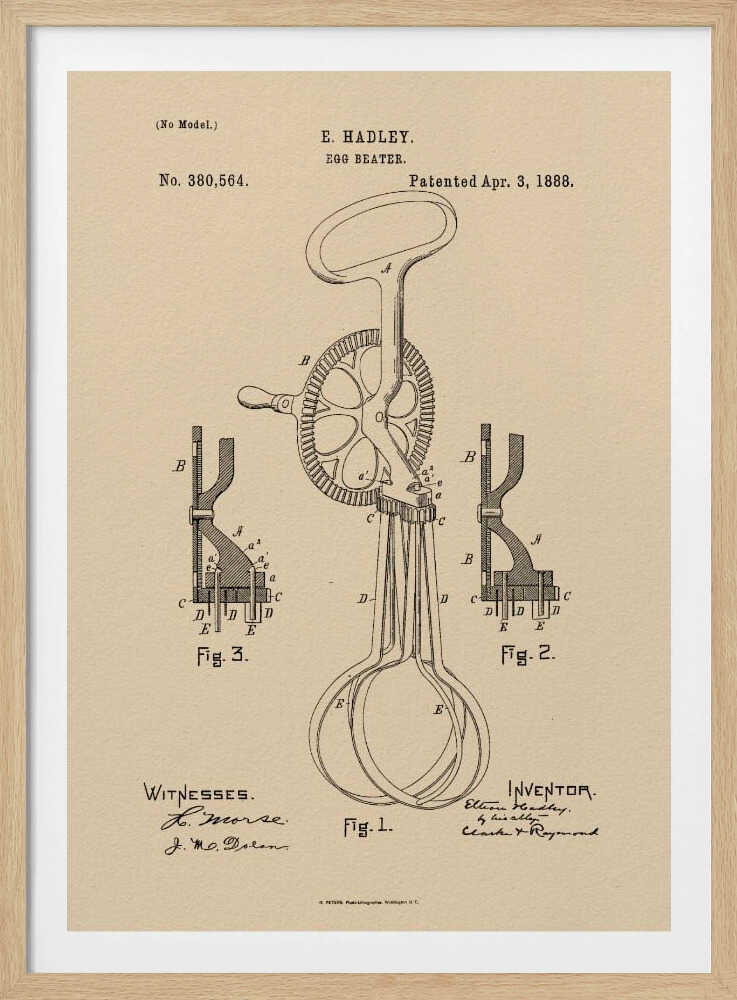 Egg Beater Patent 1888 - Poster / Art Print