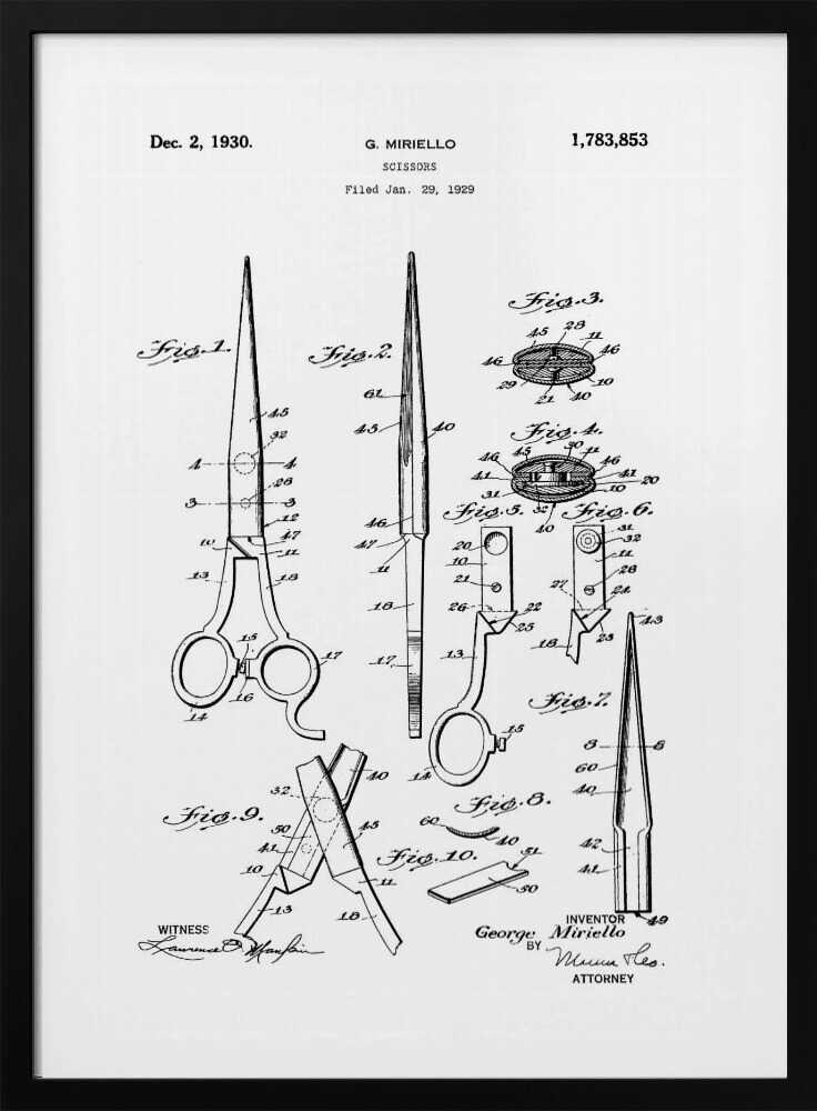 Scissors Patent 1929 - Poster / Art Print