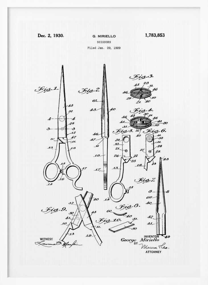 Scissors Patent 1929 - Poster / Art Print