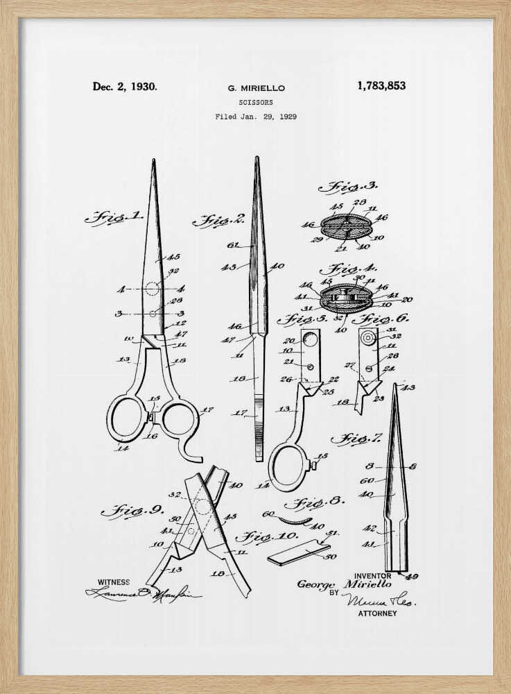 Scissors Patent 1929 - Poster / Art Print