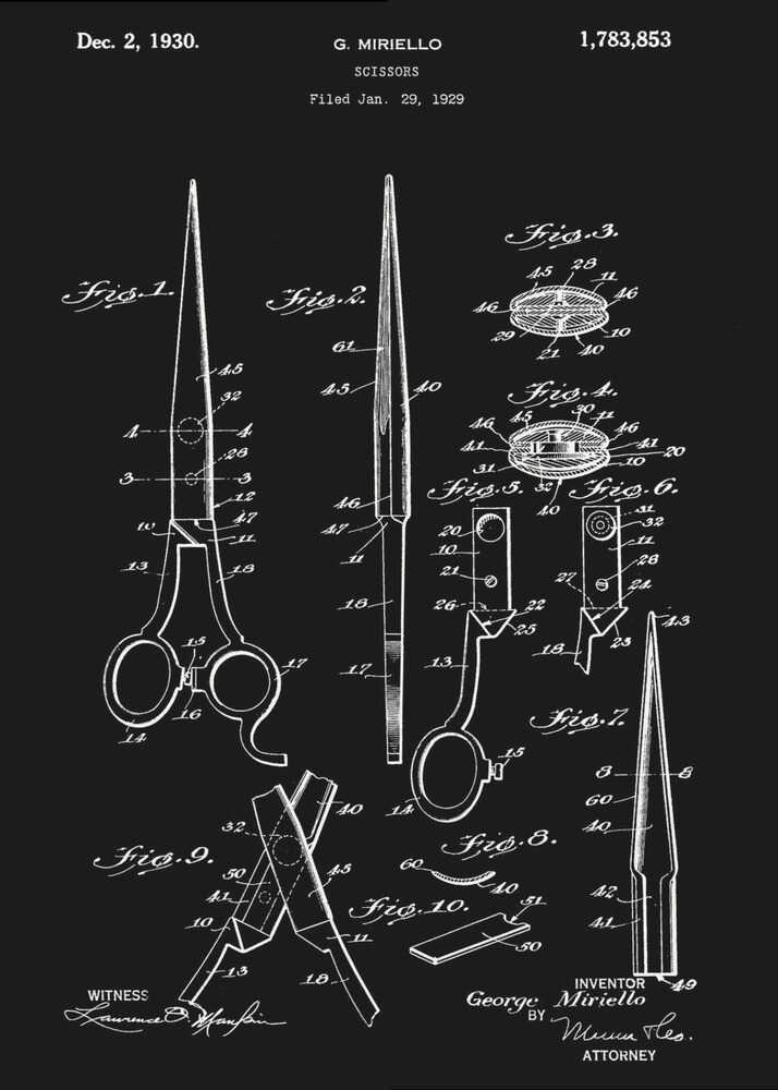 Scissors Patent 1929 - Poster / Art Print