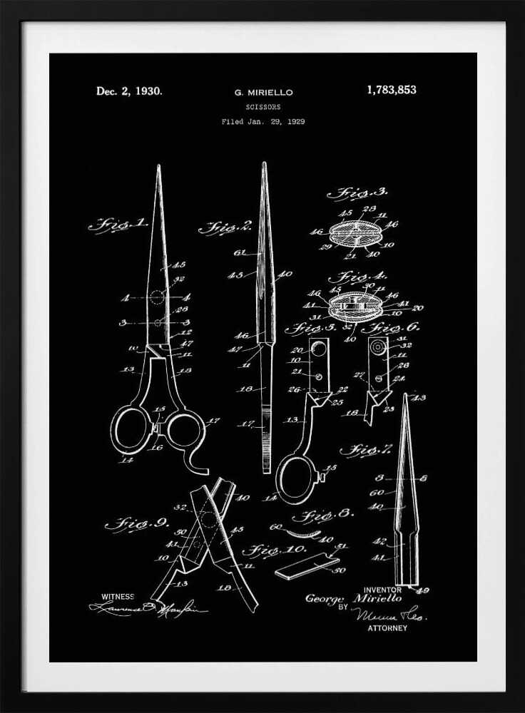 Scissors Patent 1929 - Poster / Art Print