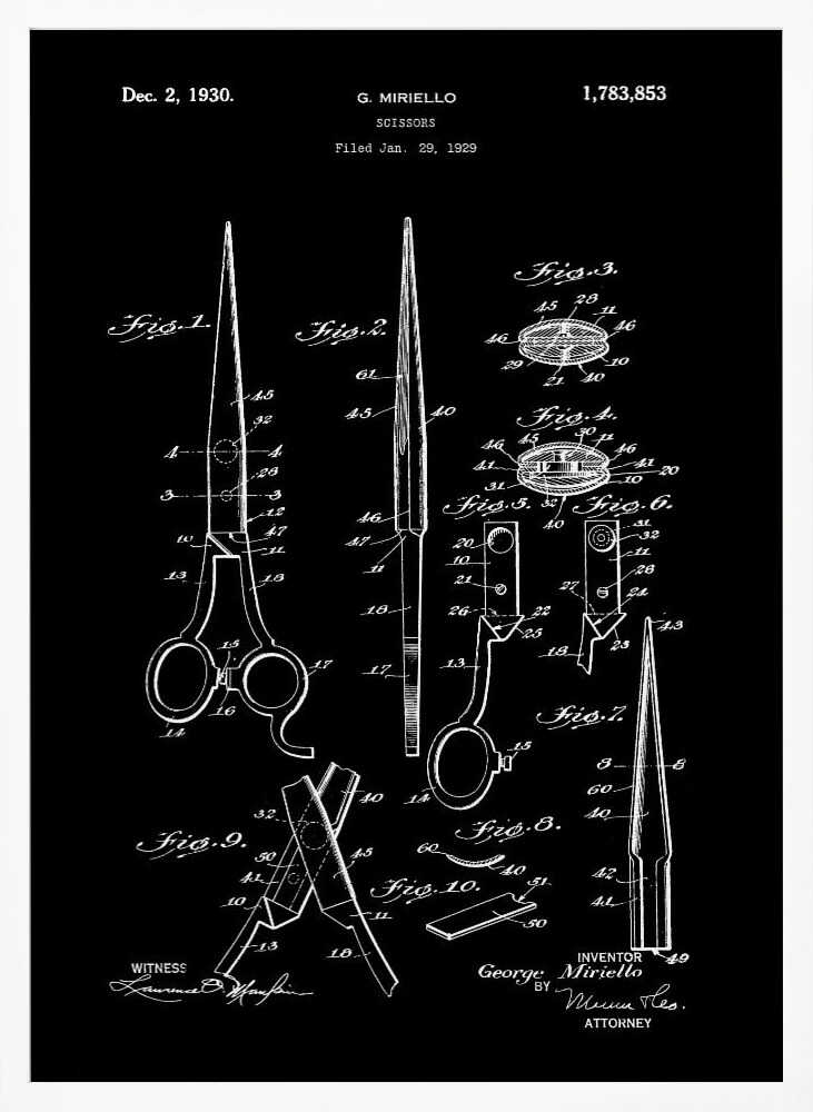 Scissors Patent 1929 - Poster / Art Print