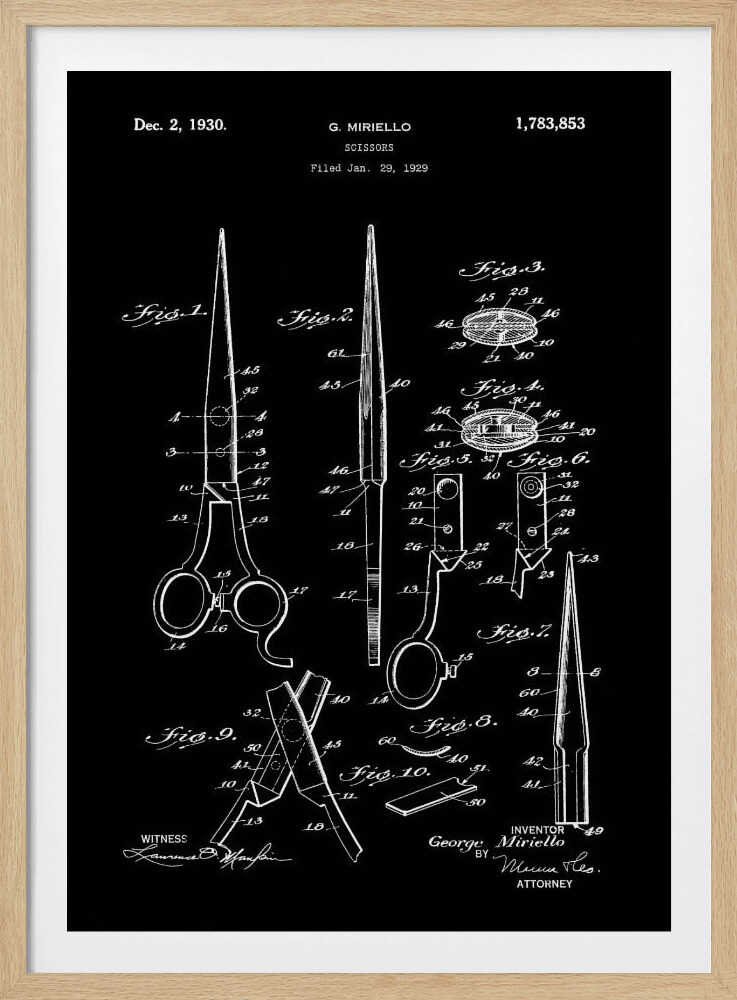 Scissors Patent 1929 - Poster / Art Print