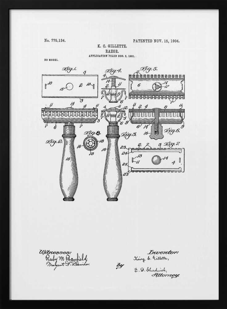 Razor Patent 1904 - Poster / Art Print