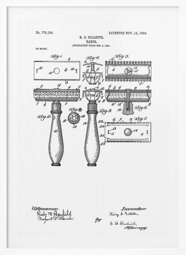 Razor Patent 1904 - Poster / Art Print