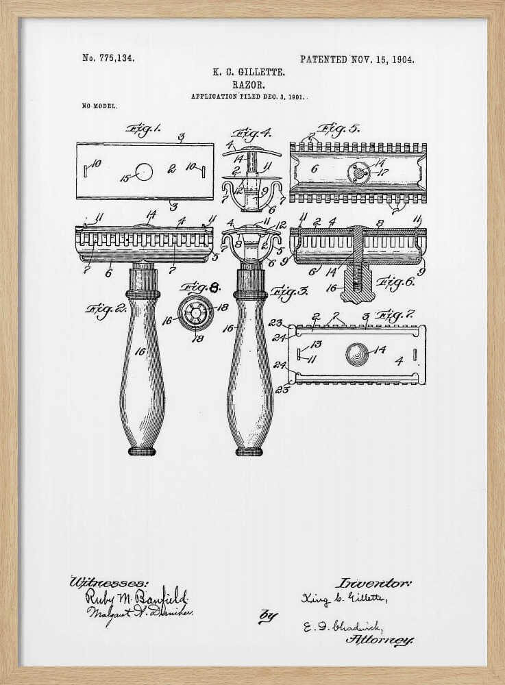 Razor Patent 1904 - Poster / Art Print