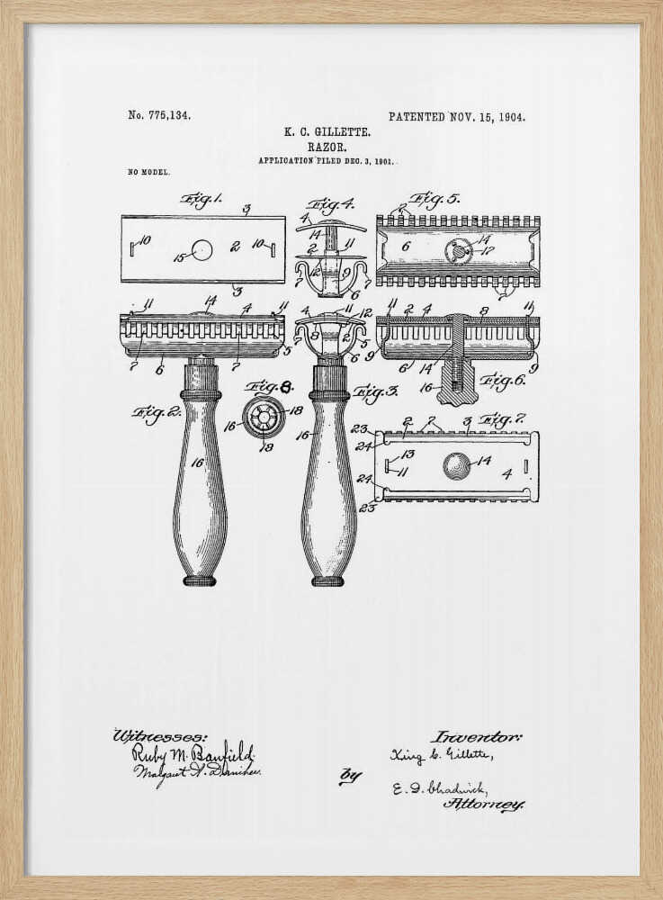 Razor Patent 1904 - Poster / Art Print