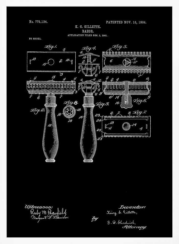 Razor Patent 1904 - Poster / Art Print