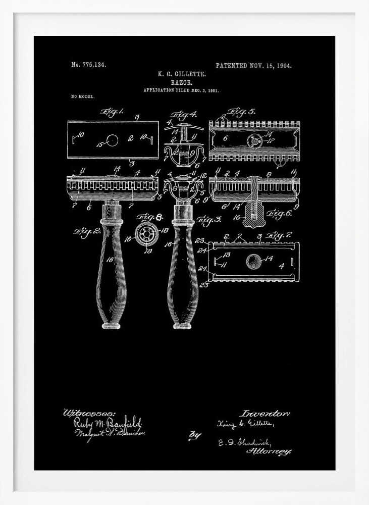 Razor Patent 1904 - Poster / Art Print