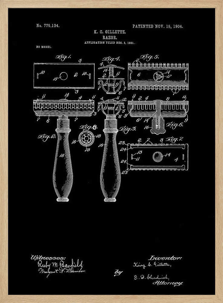 Razor Patent 1904 - Poster / Art Print