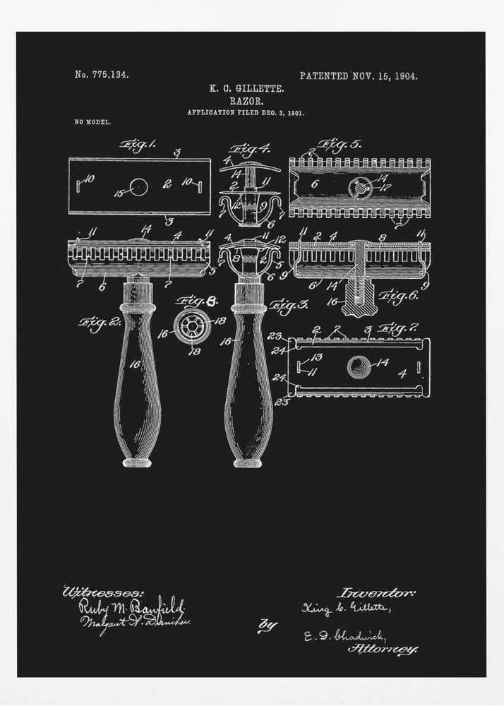 Razor Patent 1904 - Poster / Art Print