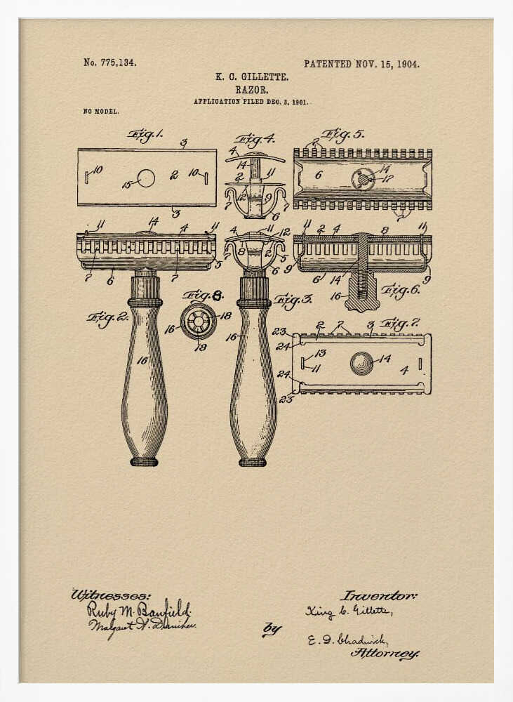 Razor Patent 1904 - Poster / Art Print