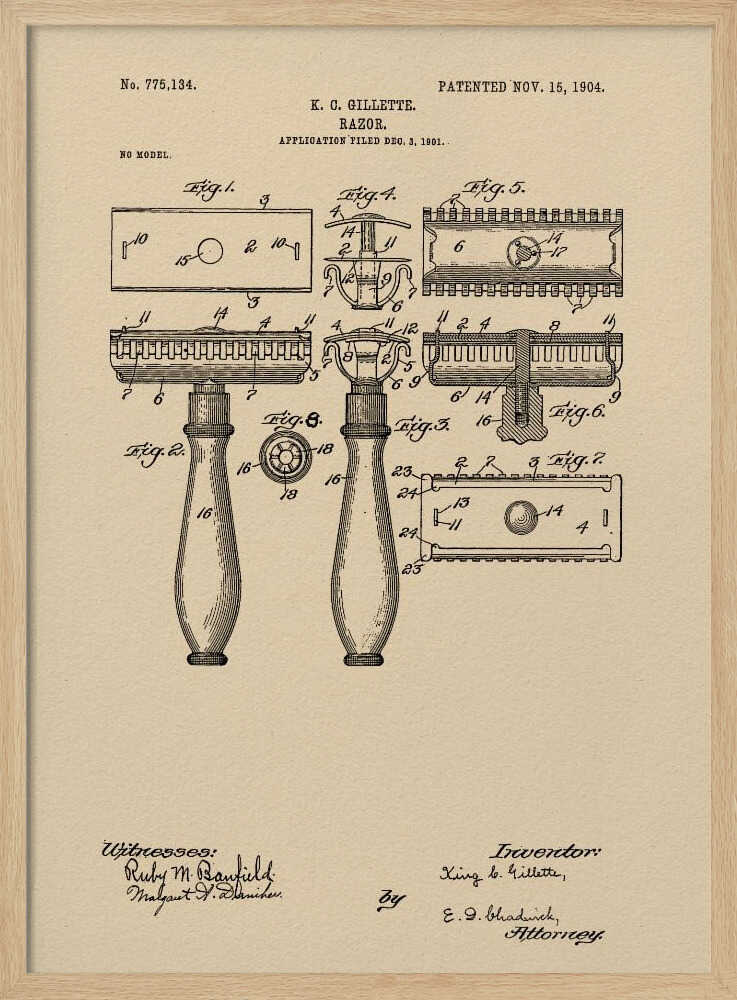 Razor Patent 1904 - Poster / Art Print