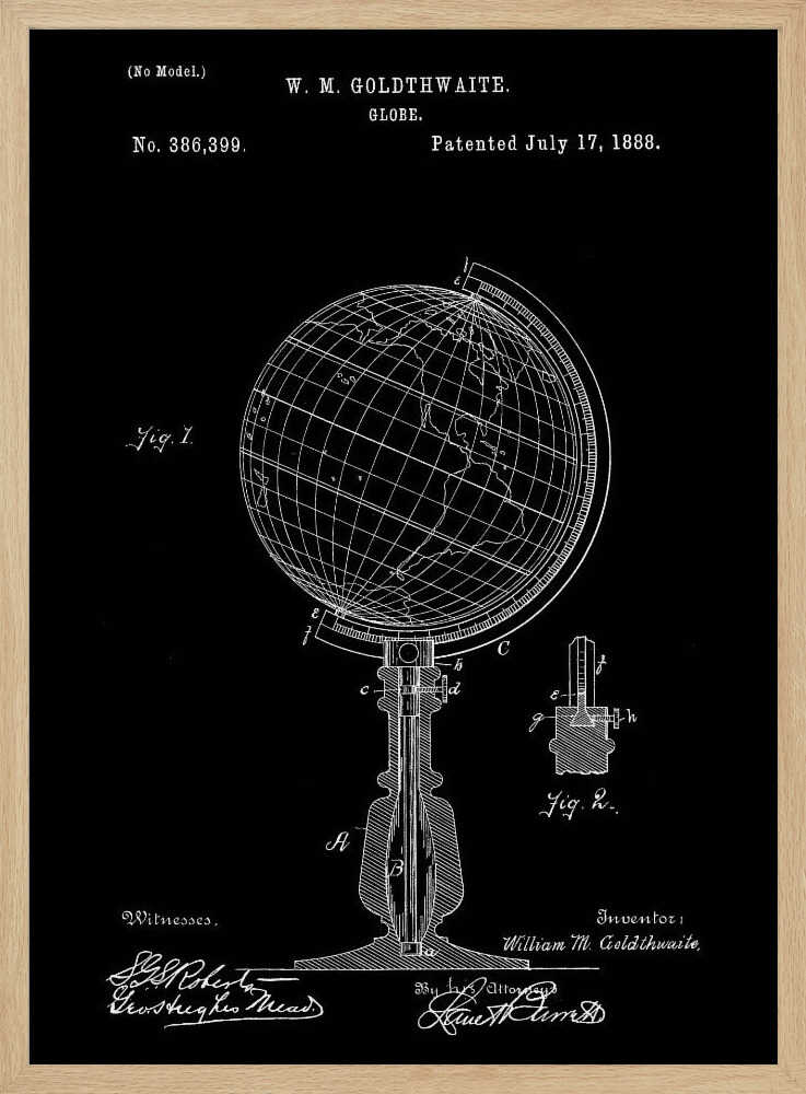 Globe Patent 1888 - Poster / Art Print