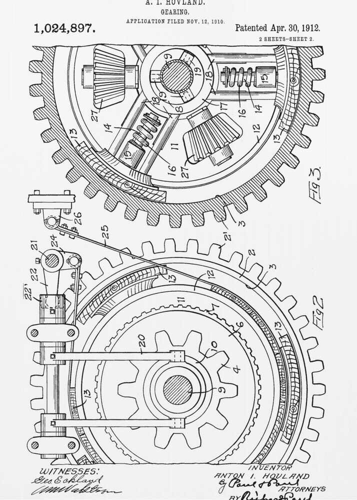 Gearing Patent 1912 - Poster / Art Print