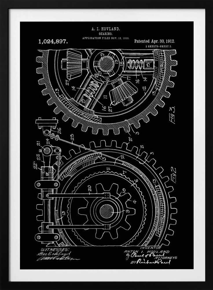 Gearing Patent 1912 - Poster / Art Print