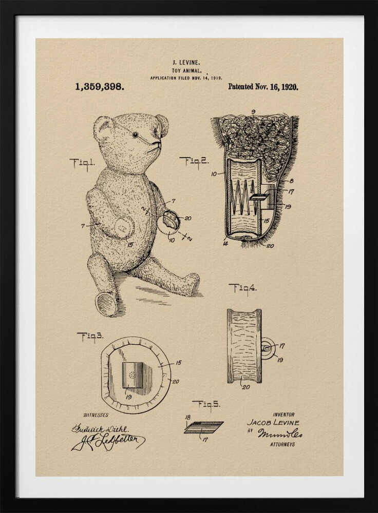Teddybear Patent 1920 - Poster / Art Print