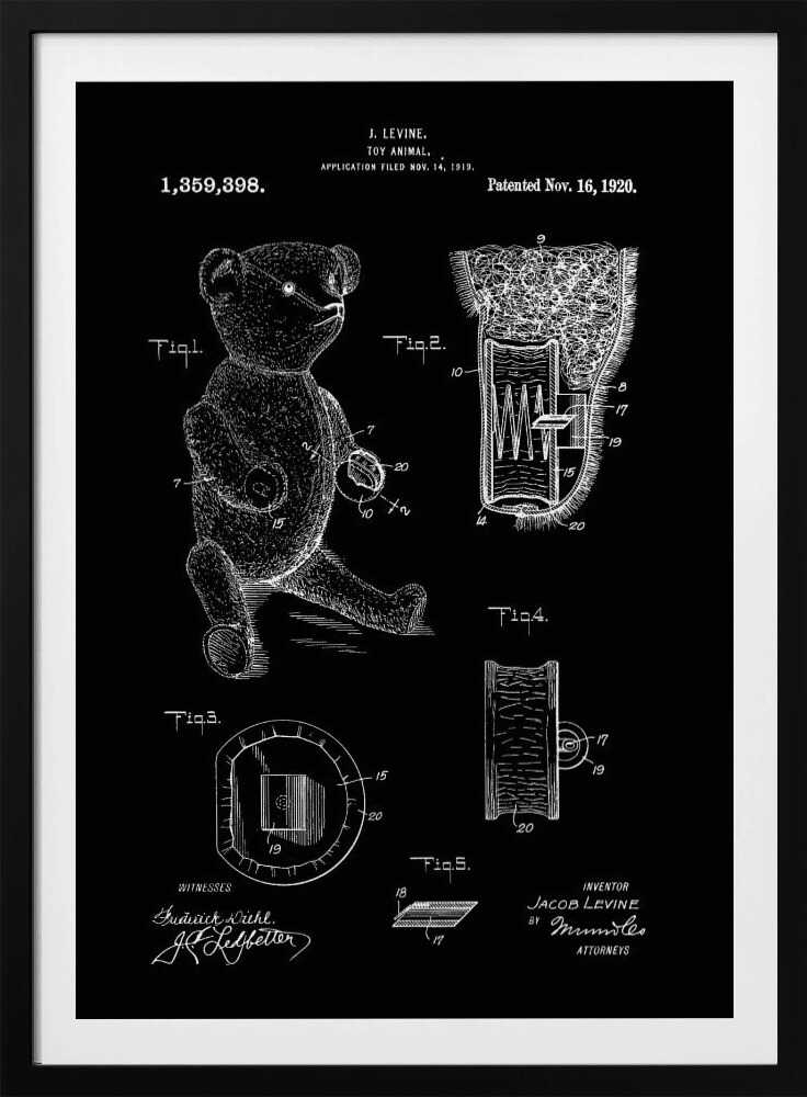 Teddybear Patent 1920 - Poster / Art Print