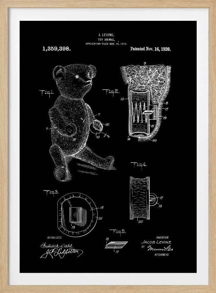 Teddybear Patent 1920 - Poster / Art Print