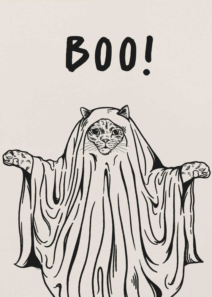 Boo! Ghost Cat - Poster / Art Print
