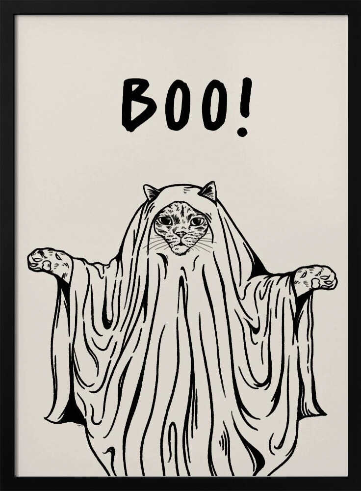 Boo! Ghost Cat - Poster / Art Print