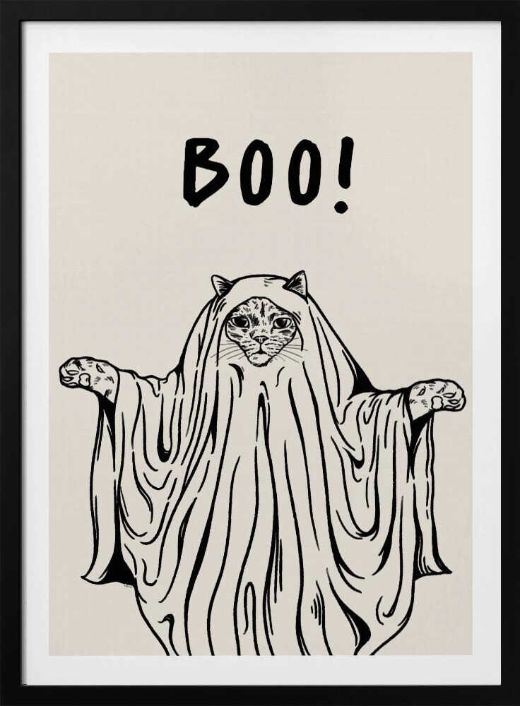 Boo! Ghost Cat - Poster / Art Print