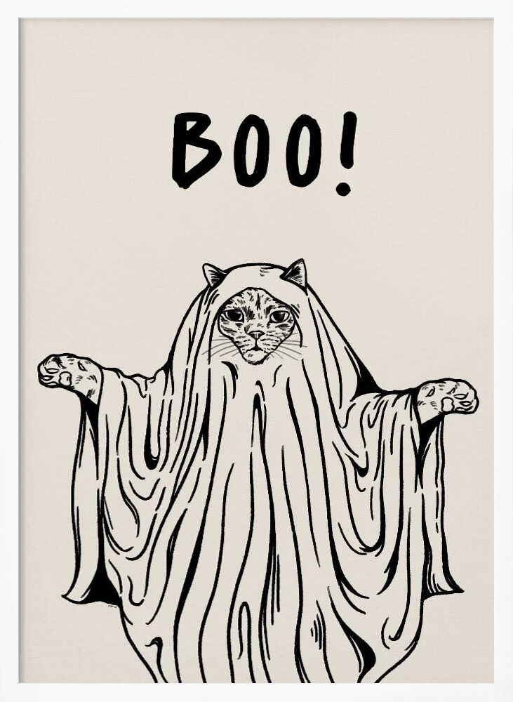 Boo! Ghost Cat - Poster / Art Print