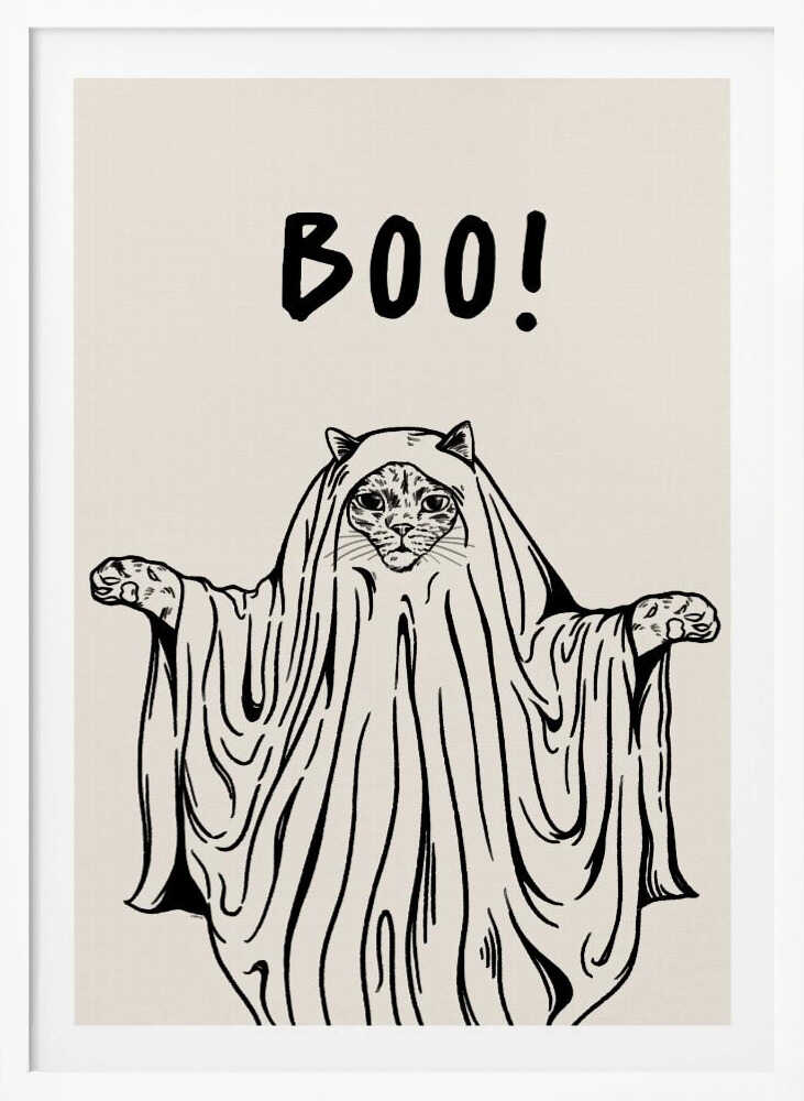 Boo! Ghost Cat - Poster / Art Print