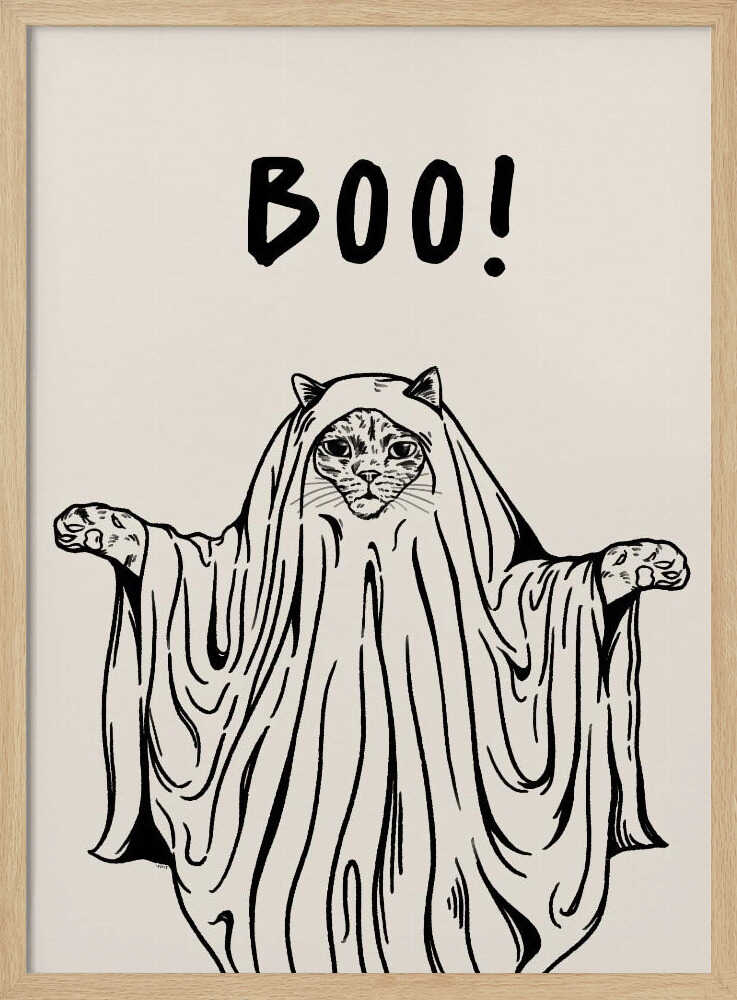 Boo! Ghost Cat - Poster / Art Print