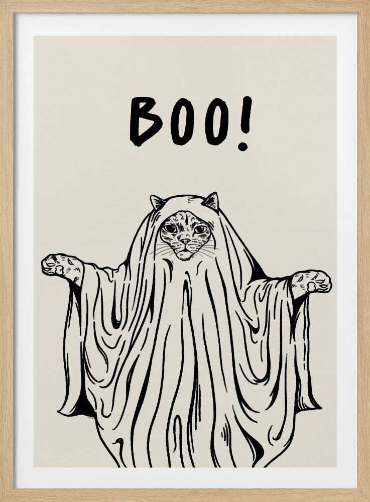 Boo! Ghost Cat - Poster / Art Print