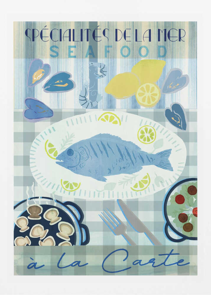 Spécialités de la Mer: Seafood à la Carte - Poster / Art Print