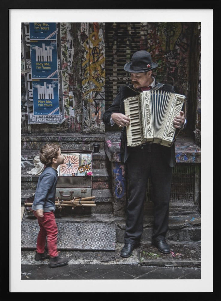 The Busker And The Boy - Poster / Art Print
