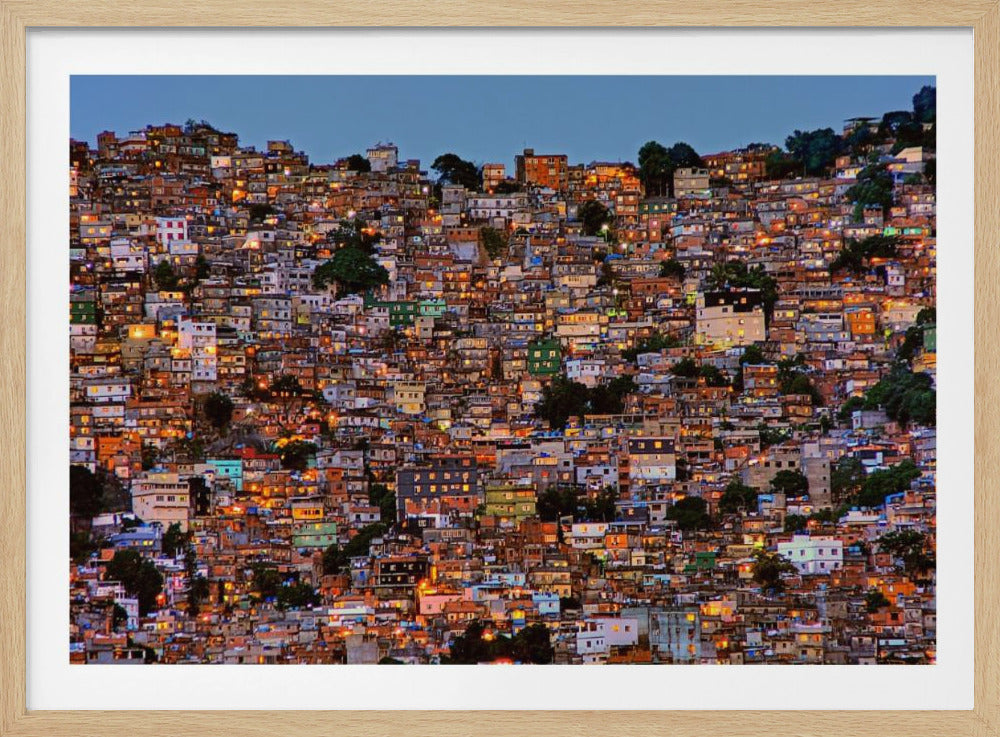 Nightfall in the Favela da Rocinha - Poster / Art Print
