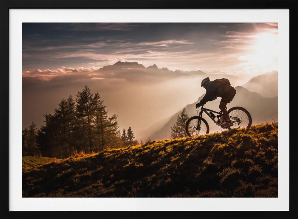 Golden hour biking - Poster / Art Print