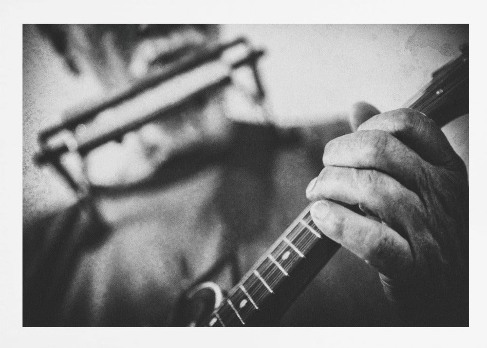 Wolf with mandolin and harmonica - Poster / Art Print