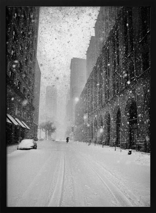 New York Walker in Blizzard - Poster / Art Print