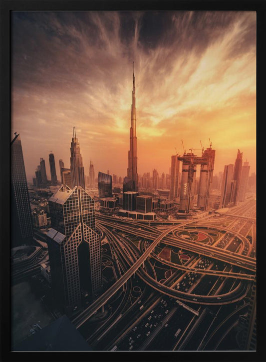 Dubai's Fiery sunset - Poster / Art Print