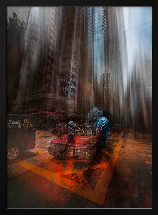 chaos in the streets of HK - Poster / Art Print