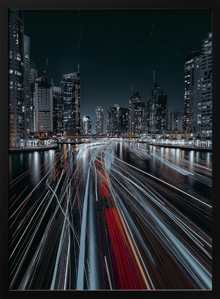 Traffic jam in the Dubai canal - Poster / Art Print