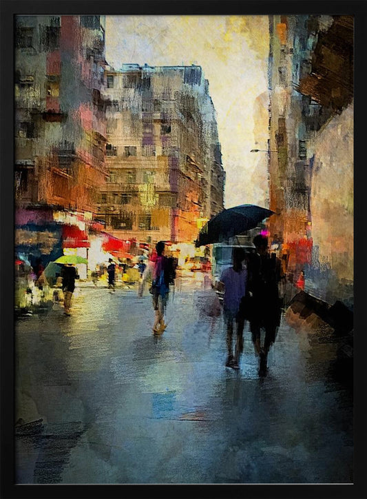 Hong Kong street scene - Poster / Art Print