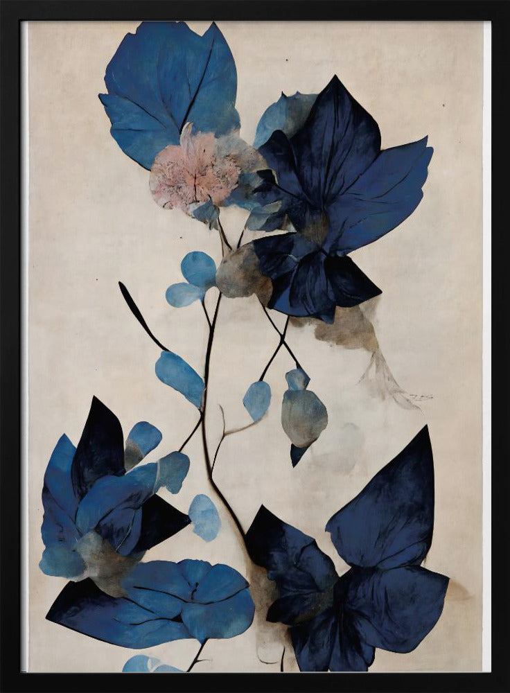 Blue Dry Flowers - Poster / Art Print