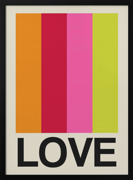 Retro Stripe LOVE Fruit - Poster / Art Print
