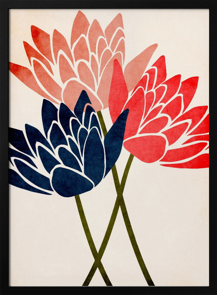 Three Dancing Blossoms - Poster / Art Print