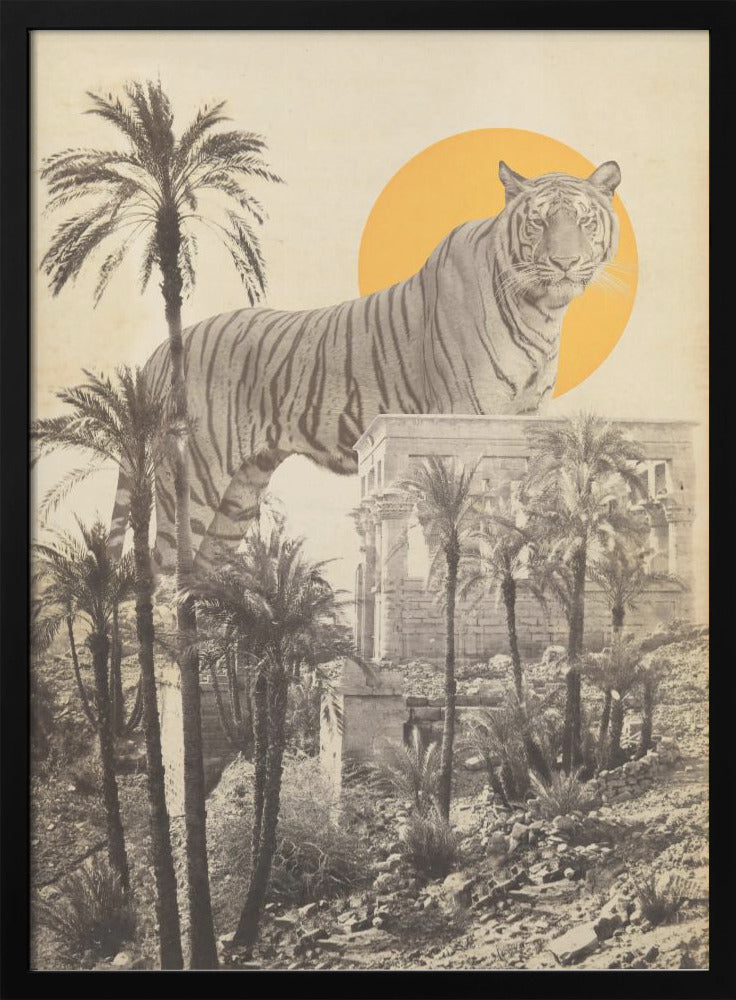 Giant Tiger In Ruins - Poster / Art Print