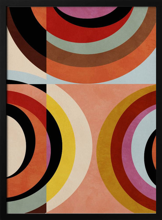 Warm Colors Bauhaus Geometry3 - Poster / Art Print