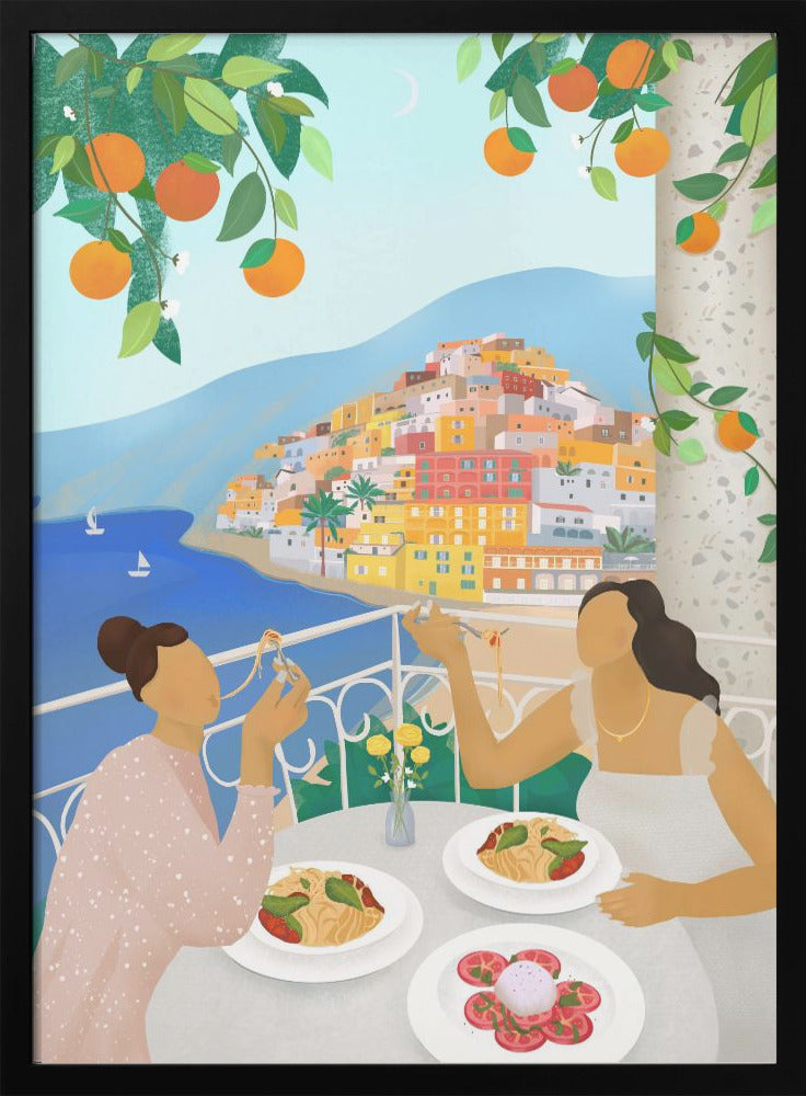 Girls in Positano - Poster / Art Print
