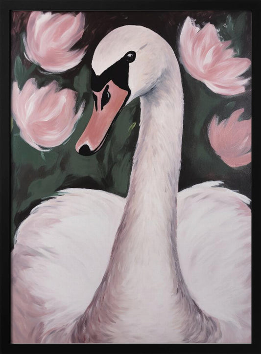 Swan In The Pond - Poster / Art Print